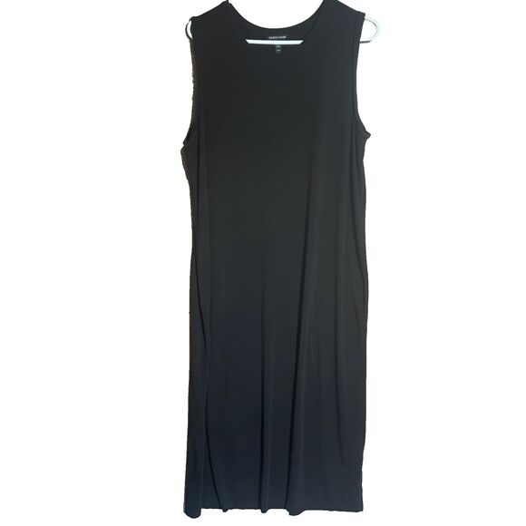 EILEEN FISHER  Sleeveless Shift Dress XL Black Wardrobe Staple - Picture 1 of 10
